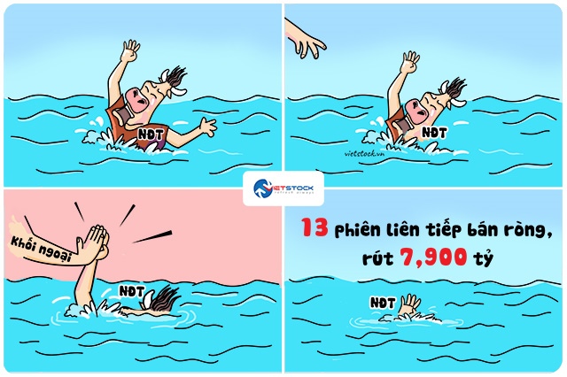 13 phiên liên tiếp bán ròng của khối ngoại