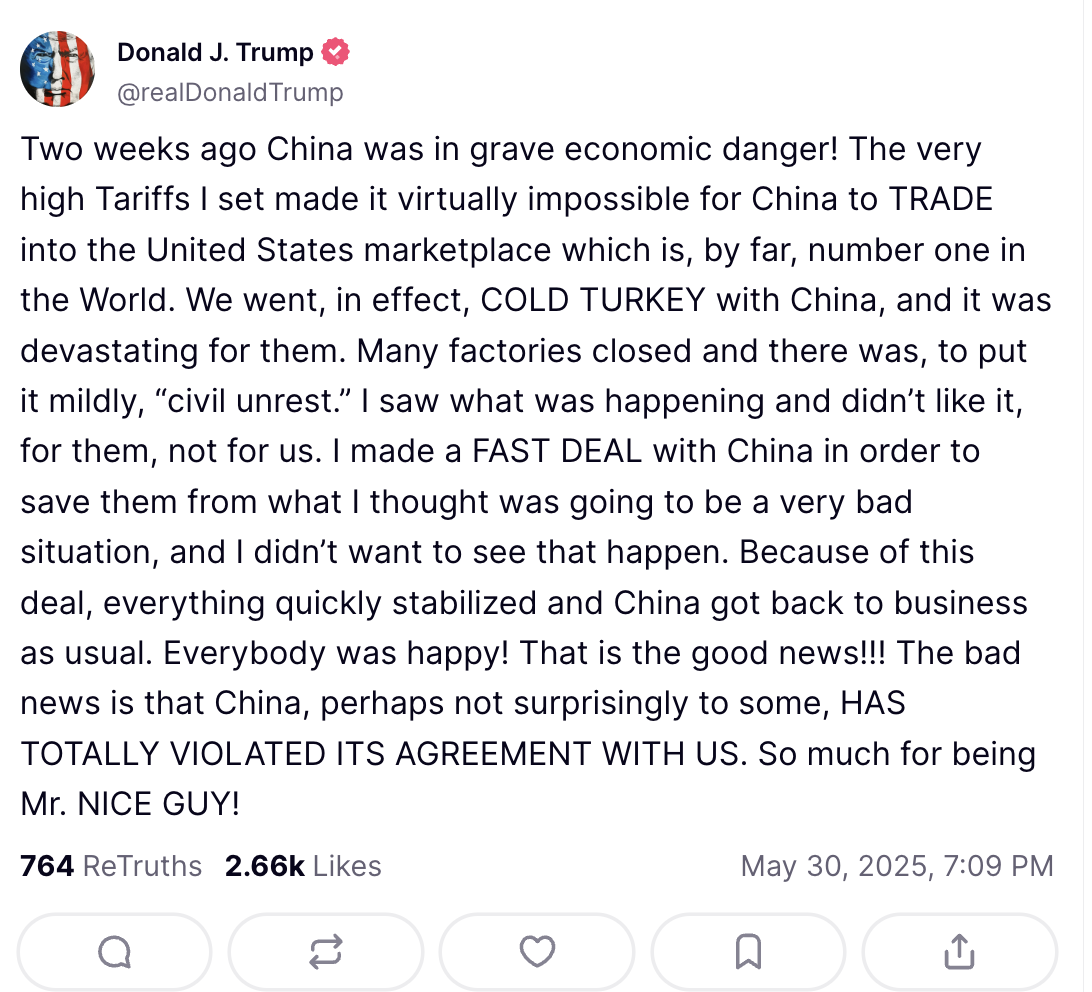 Nóng: Ông Trump cáo buộc Trung Quốc vi phạm thỏa thuận thương mại sơ bộ