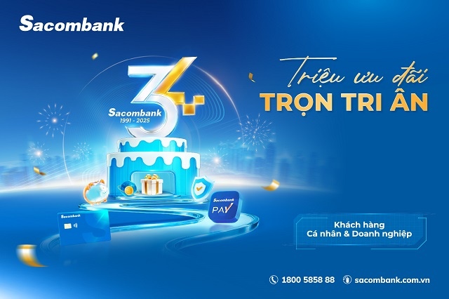 Tràn ngập ưu đãi xuyên suốt tháng 12 mừng sinh nhật Sacombank 