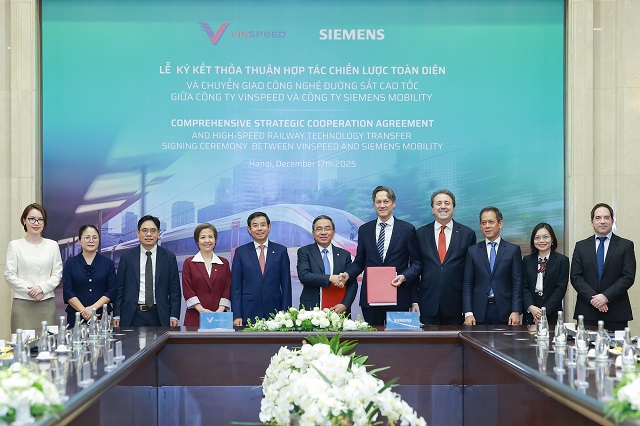 VinSpeed và Siemens Mobility ký thoả thuận hợp tác chiến lược toàn diện về đường sắt tốc độ cao