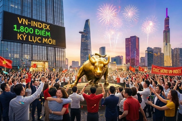 VN-Index chính thức chinh phục cột mốc 1,800 điểm