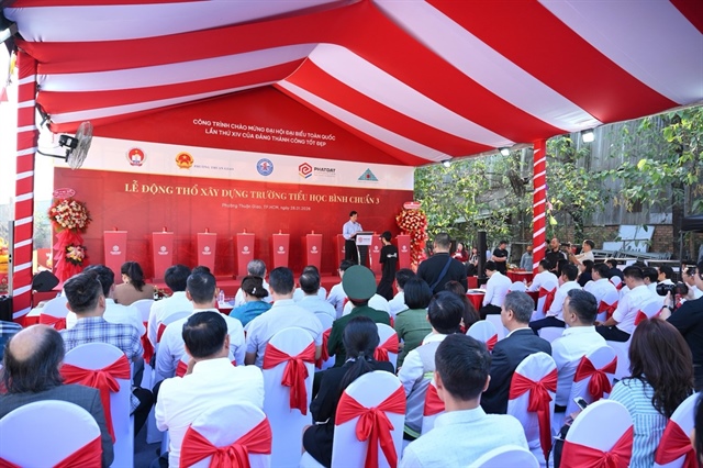 Động thổ xây dựng trường học đạt chuẩn quốc gia do doanh nghiệp tài trợ tại phường Thuận Giao