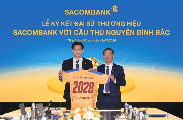 Cầu thủ Nguyễn Đình Bắc chính thức trở thành đại sứ thương hiệu SACOMBANK