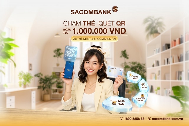 SACOMBANK triển khai chương trình khuyến mãi, thúc đẩy thanh toán không tiền mặt qua thẻ và QR 