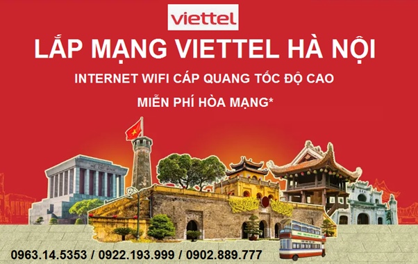 Lắp mạng Viettel Hà Nội khuyến mãi sốc MIỄN PHÍ HÒA MẠNG
