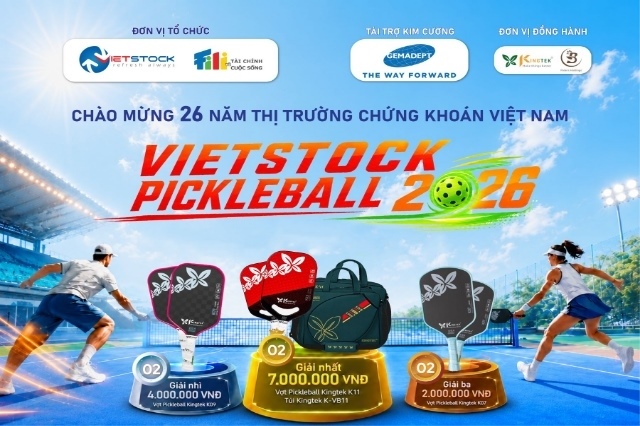 Chỉ còn hơn 10 ngày giải “Vietstock Pickleball 2026” chính thức khởi tranh