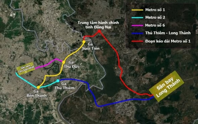 Đề xuất đầu tư tuyến Metro Bến Thành – Suối Tiên kéo dài đến sân bay Long Thành theo hình thức công trình cấp bách