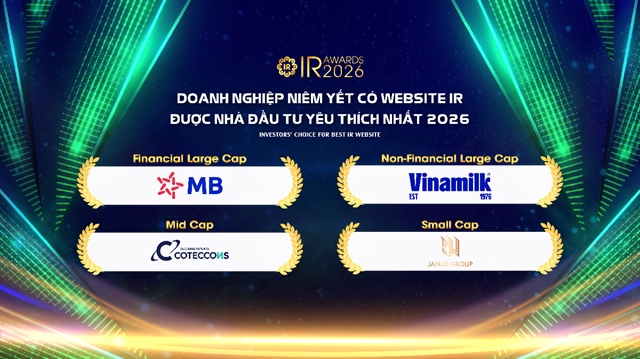 Lần đầu vinh danh Website IR được Nhà đầu tư yêu thích: MBB, VNM, CTD và TCO được gọi tên