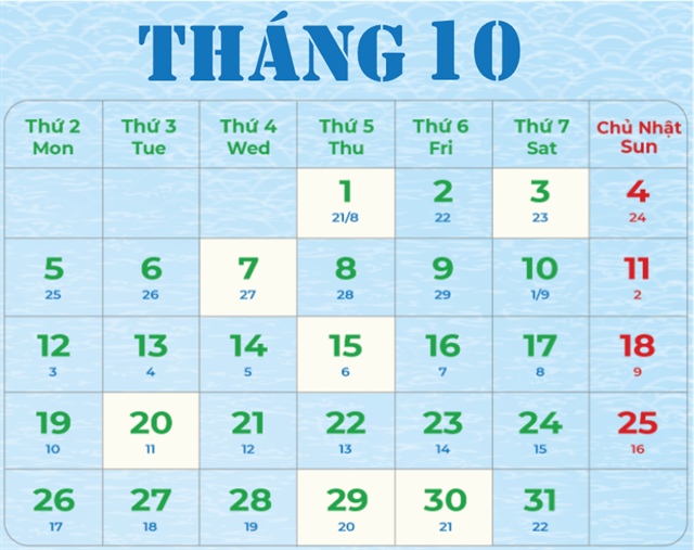[IR AWARDS] Lịch công bố thông tin tháng 10/2026 cần nhớ