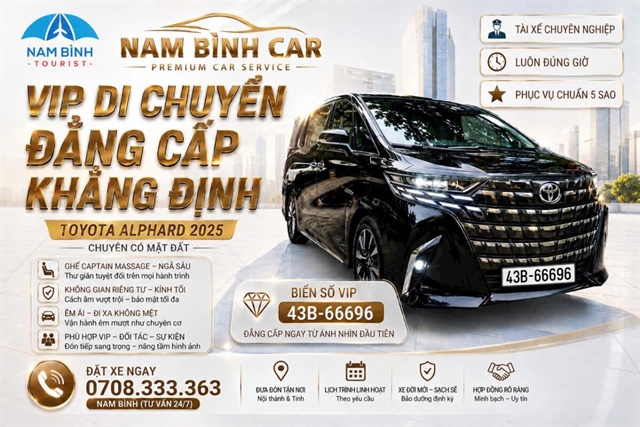 Dịch vụ cho thuê xe Toyota Alphard Đà Nẵng Nam Bình uy tín giá rẻ